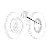 BRAKE DISC 22,5" Z=100 ABS